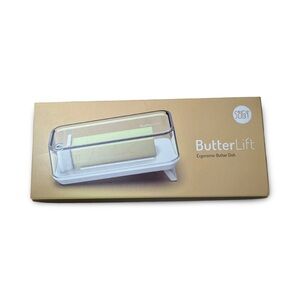 ButterLift Ergonomic Butter Dish - Clear and White